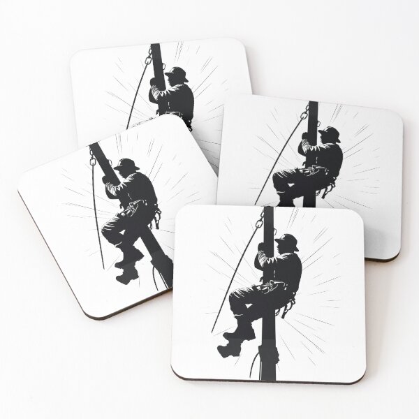 Item preview, Cool Lineman Silhouette on Utility Poles designed and sold by LineXpressions.