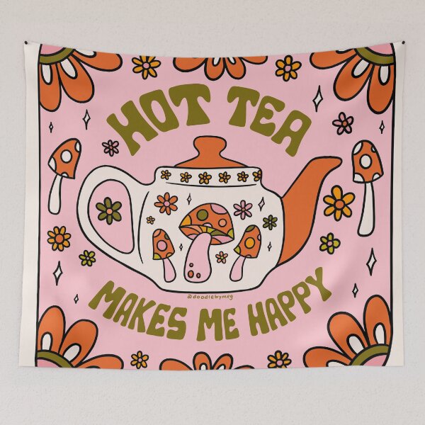Item preview, Hot Tea Makes Me Happy designed and sold by doodlebymeg.