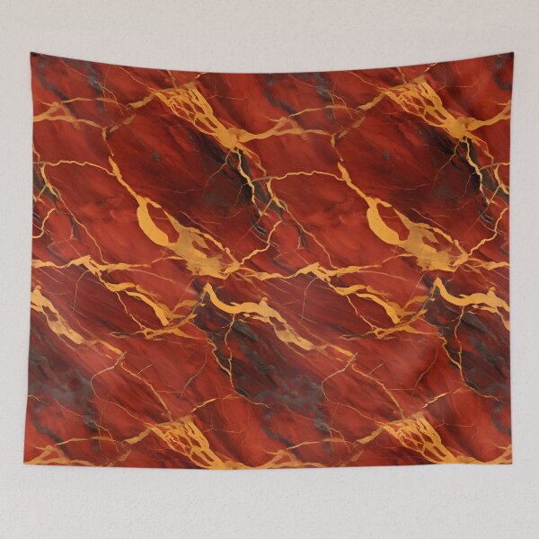 Item preview, Red and Gold Seamless Repeating Marble Tile Pattern designed and sold by PeteRascal.