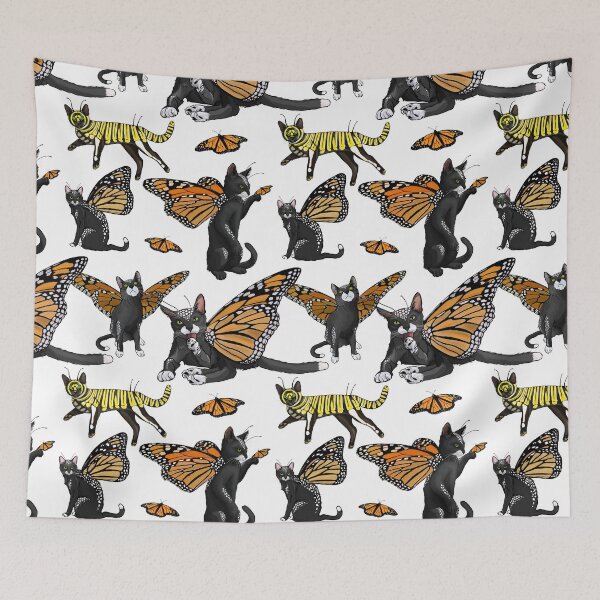 Item preview, Monarch Butterfly Cats with Cat-erpillar  designed and sold by Carleah Unique.