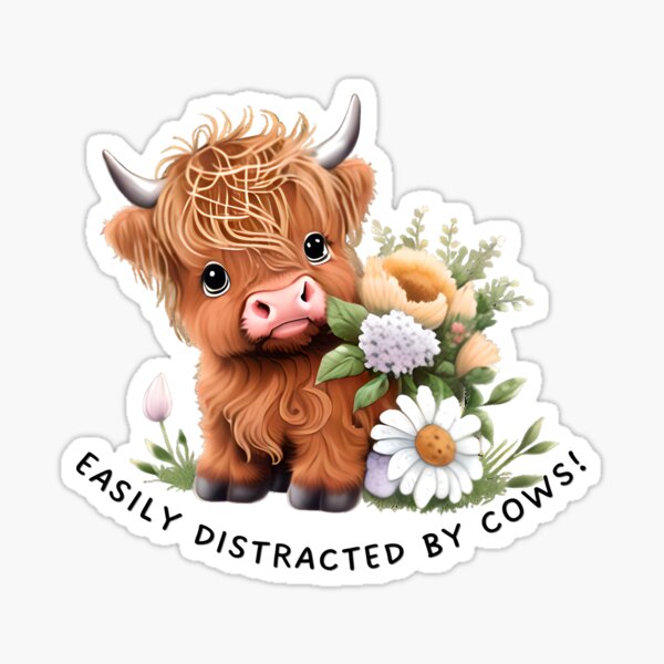 Item preview, Cute Highland Calf with Flowers designed and sold by Lily-and-Lyle.