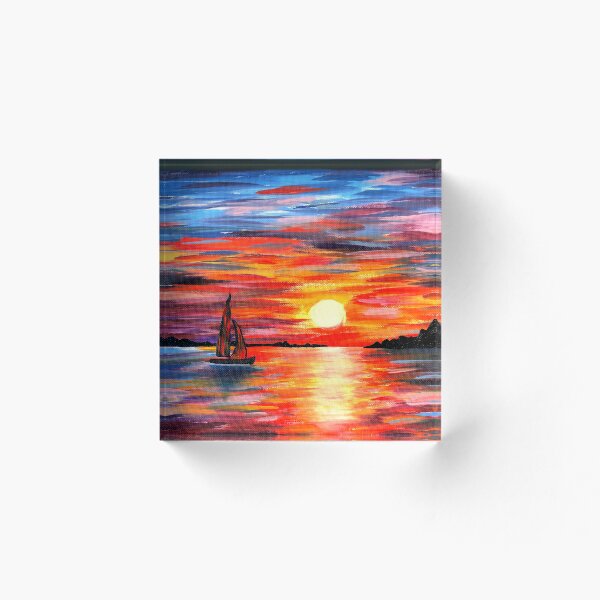 Item preview, Boat On Ocean at Sunset designed and sold by Jen-illustrated.