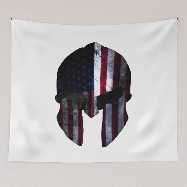 Item preview, Spartan Helmet Red White and Blue: Guardian of Liberty, Defender of Freedom designed and sold by MysticOzzy.