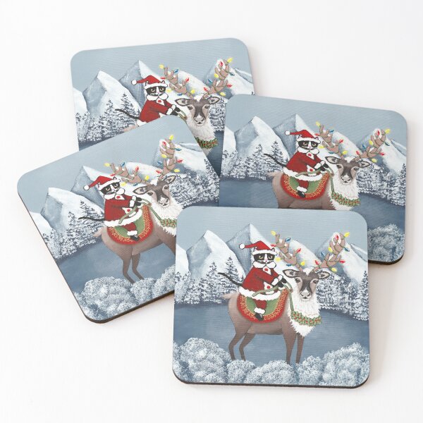 Item preview, Santa Cat and His Reindeer designed and sold by KilkennyCat Art.