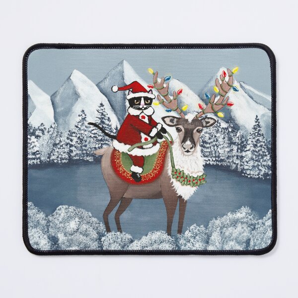 Item preview, Santa Cat and His Reindeer designed and sold by KilkennyCat Art.
