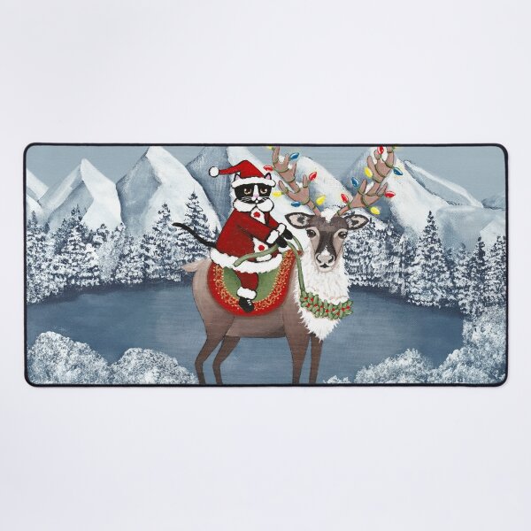 Item preview, Santa Cat and His Reindeer designed and sold by KilkennyCat Art.
