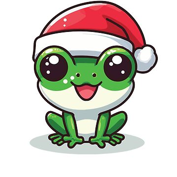 Artwork thumbnail, Christmas Frog with Santa Hat by heartsake