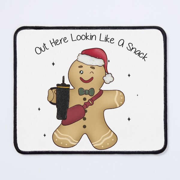 Item preview, Christmas Gingerbread Man with Tumbler- Holiday Treat Illustration designed and sold by DigitalByEb.