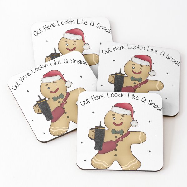 Item preview, Christmas Gingerbread Man with Tumbler- Holiday Treat Illustration designed and sold by DigitalByEb.