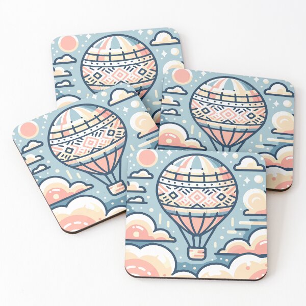 Item preview, Bohemian Sky Adventure Pastel Hot Air Balloon designed and sold by OniumEth.