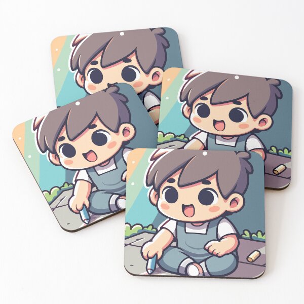 Item preview, Cheerful Cute Little Artist Child Chalk Art designed and sold by OniumEth.