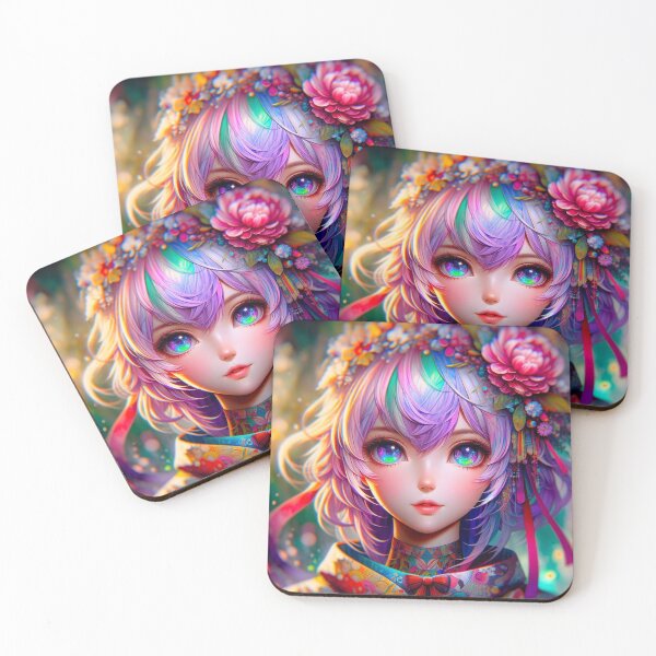 Item preview, Anime Charm: Hyperrealistic Beauty in a World of Colors designed and sold by masquetea.