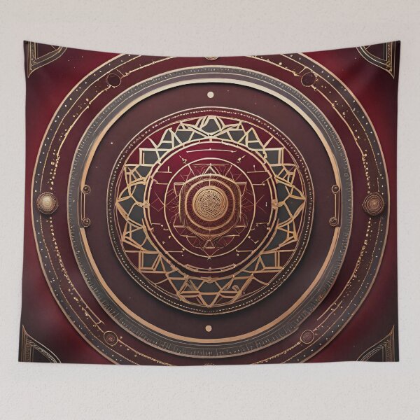 Item preview, Sacred Geometry Mandala Red Harmony Art designed and sold by SpiritualManda.