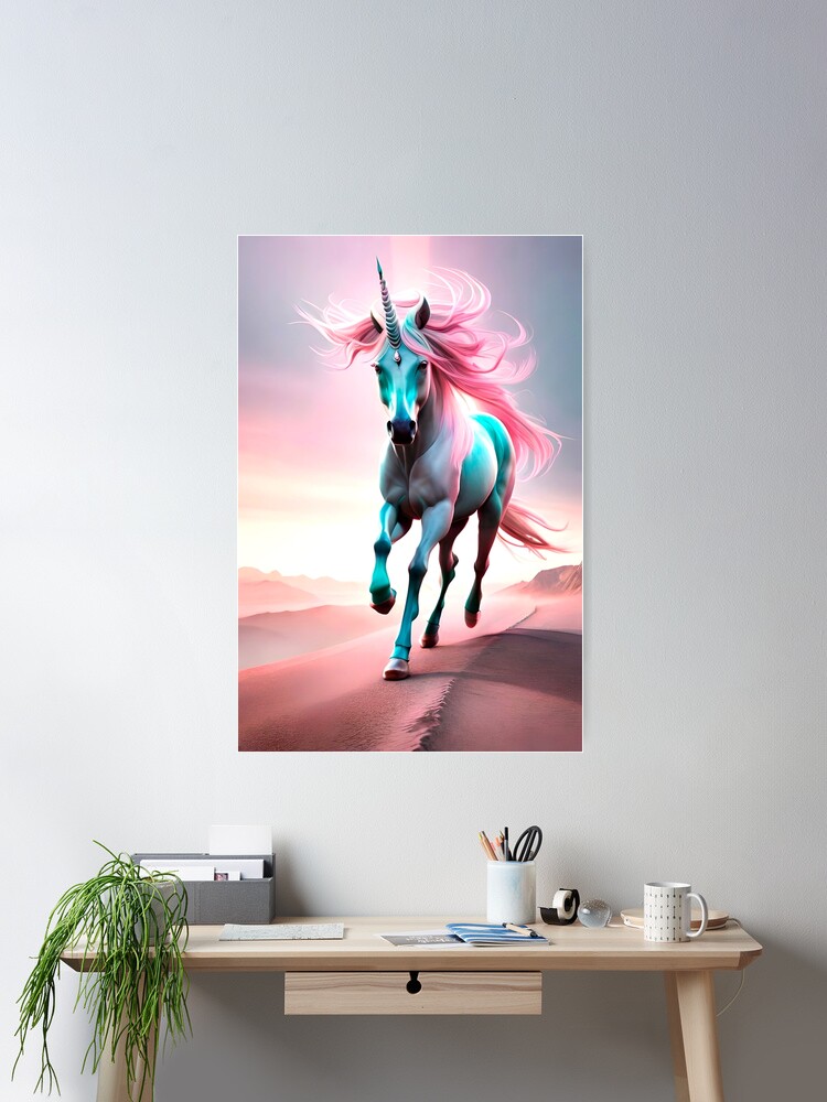 Thumbnail 2 of 3, Poster, AI Art- Unicorn #2 designed and sold by wohnfuehlfabrik.