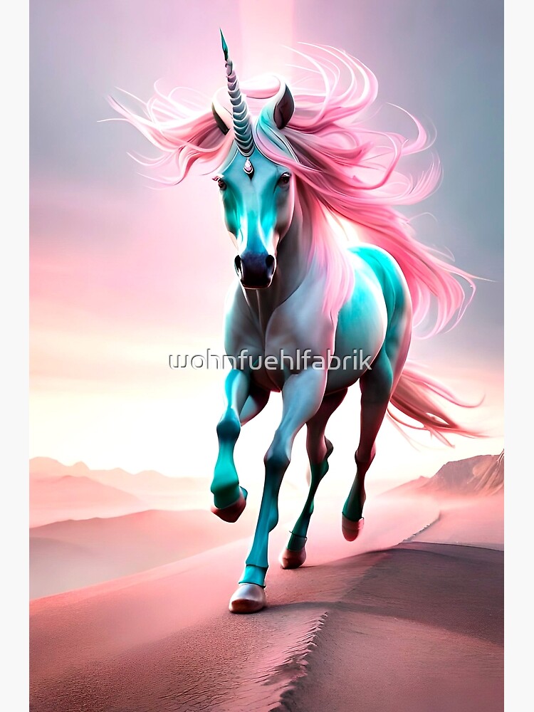 Thumbnail 3 of 3, Poster, AI Art- Unicorn #2 designed and sold by wohnfuehlfabrik.
