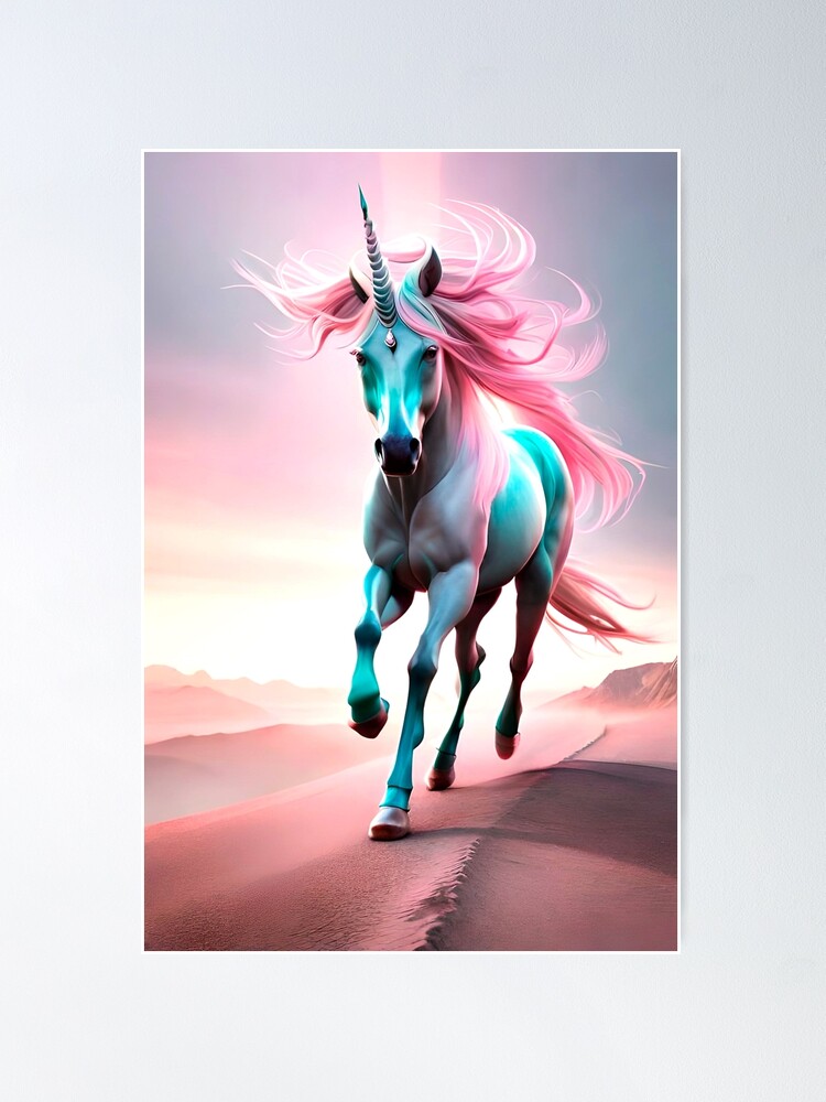 Thumbnail 1 of 3, Poster, AI Art- Unicorn #2 designed and sold by wohnfuehlfabrik.