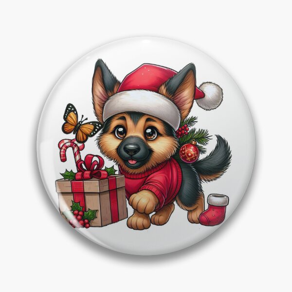 Item preview, Cute Christmas Puppy Shepherd, German Shepherd cuteness overload designed and sold by Scandinavian-Ai.