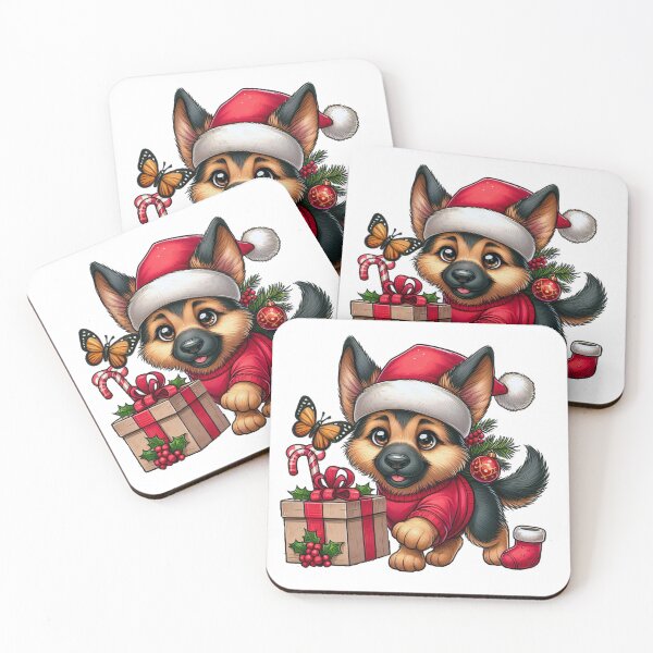 Item preview, Cute Christmas Puppy Shepherd, German Shepherd cuteness overload designed and sold by Scandinavian-Ai.