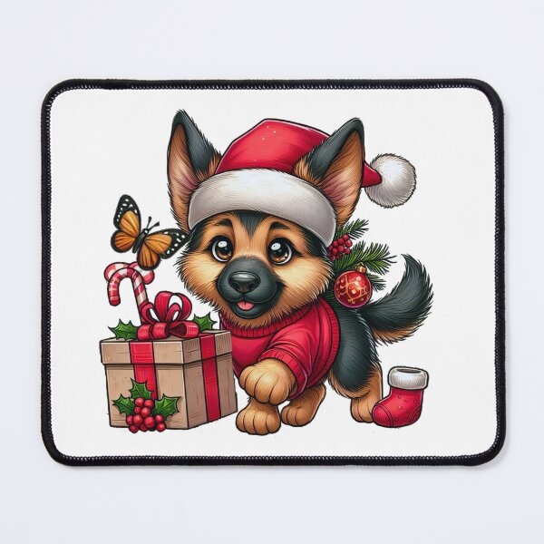 Item preview, Cute Christmas Puppy Shepherd, German Shepherd cuteness overload designed and sold by Scandinavian-Ai.