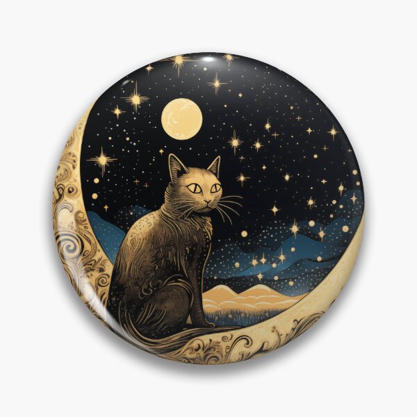 Item preview, Mystical Cat on Celestial Crescent 2 designed and sold by sagybp.