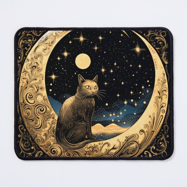 Item preview, Mystical Cat on Celestial Crescent 2 designed and sold by sagybp.
