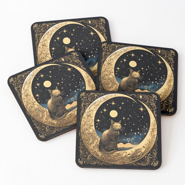 Item preview, Mystical Cat on Celestial Crescent 2 designed and sold by sagybp.