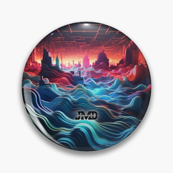Item preview, Electrifying Neon Waves with City Skyline designed and sold by Jenson Major.
