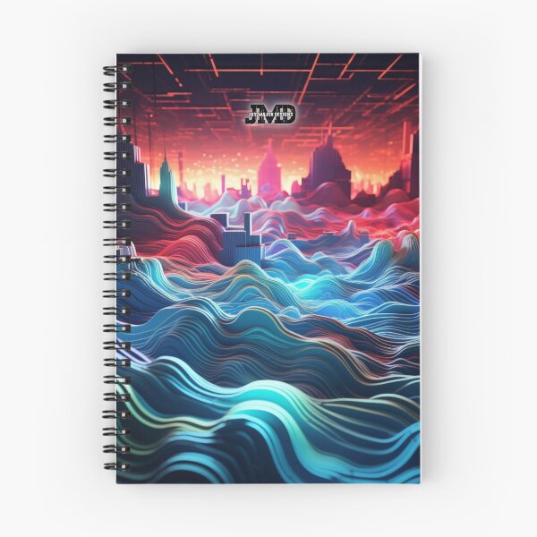Item preview, Electrifying Neon Waves with City Skyline designed and sold by Jenson Major.