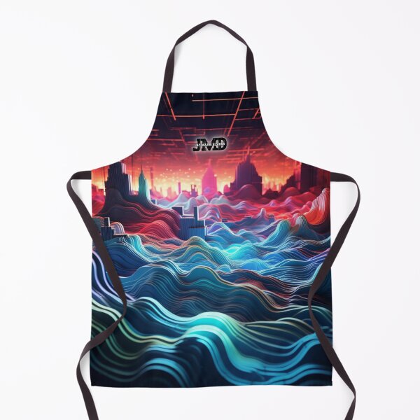 Item preview, Electrifying Neon Waves with City Skyline designed and sold by Jenson Major.