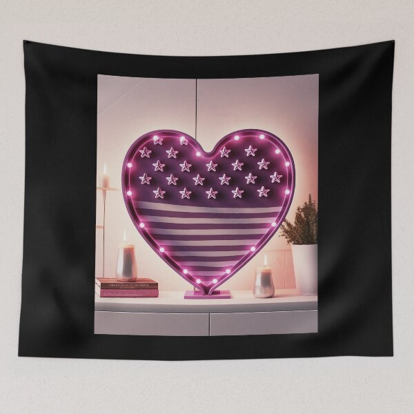 Item preview, Heart-shaped USA Flags designed and sold by Master-Print.