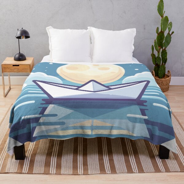Item preview, Peaceful Paper Boat Under Moonlight Sky designed and sold by OniumEth.