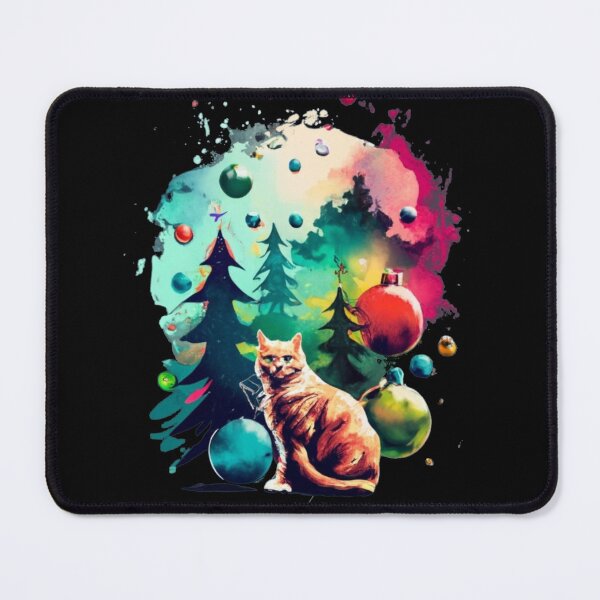 Item preview, Cat Christmas Tree and Colorful Christmas Balls designed and sold by Osa-Store.