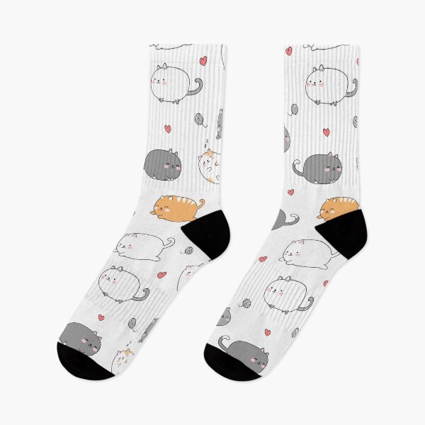 Item preview, Cute Fat Kitties Pattern designed and sold by RainSugarSalt.