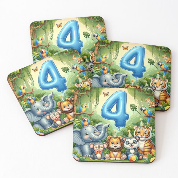 Item preview, Happy 4th Birthday - Jungle Buddies Bash designed and sold by Jurady.