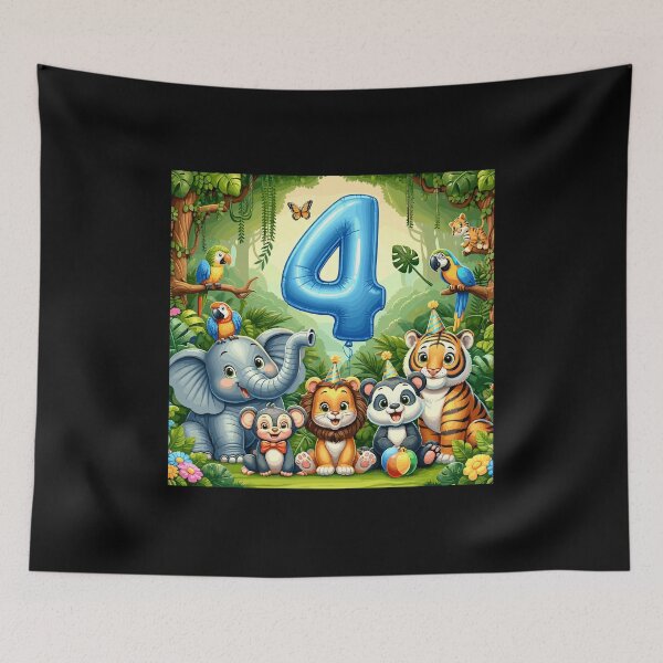 Item preview, Happy 4th Birthday - Jungle Buddies Bash designed and sold by Jurady.