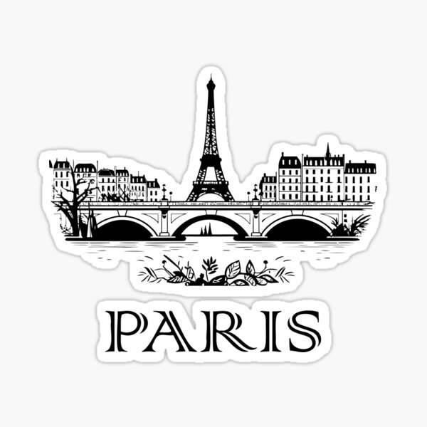 Eiffel Tower Logo Design Template Paris with a white and black background  9732516 Vector Art at Vecteezy