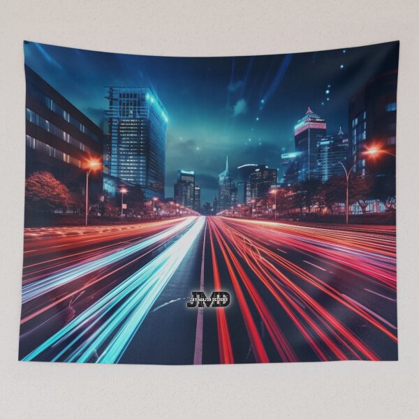 Item preview, Long Exposure City Traffic Neon Lights 6 designed and sold by Jenson Major.