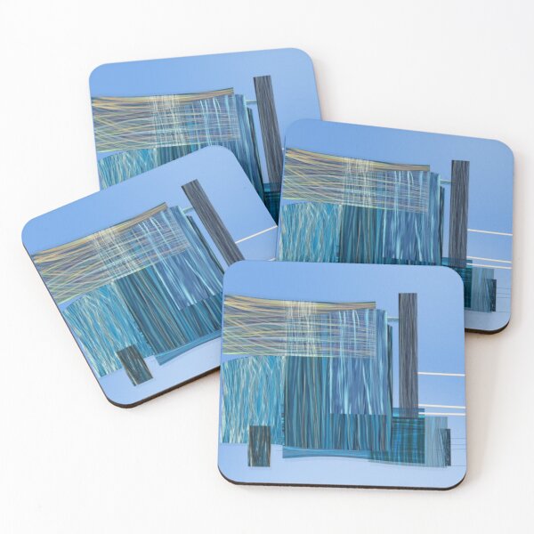 Item preview, "Marked Balance" - Blue Square Abstract Layered Lines Boxes  designed and sold by pngrktes-art.