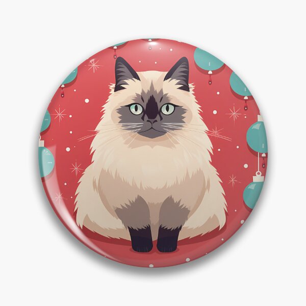 Aperçu de l'œuvre Ornement de Noël de chat de Birmanie, chats d’amour créée et vendue par Logiamerch.