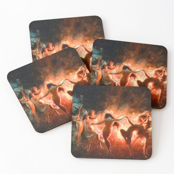 Item preview, Fire Dance - Joseph Tomanek - Nymphs Dancing to Pans Flute 1920 designed and sold by Arwen-Art.
