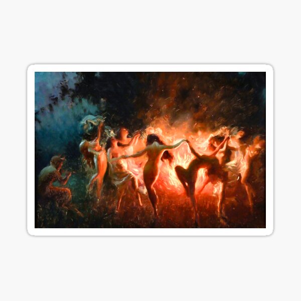 Item preview, Fire Dance - Joseph Tomanek - Nymphs Dancing to Pans Flute 1920 designed and sold by Arwen-Art.