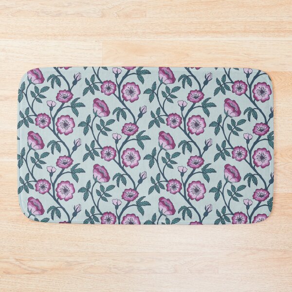 Item preview, Rambling rose in pink and teal designed and sold by EmmaAndPaint.