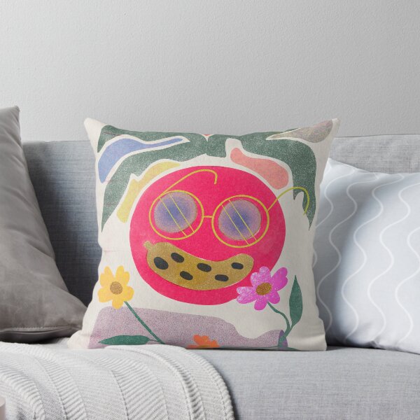 Item preview, Happy Face Banana Flower Vase Risograph Wall Art designed and sold by Maybeweird.