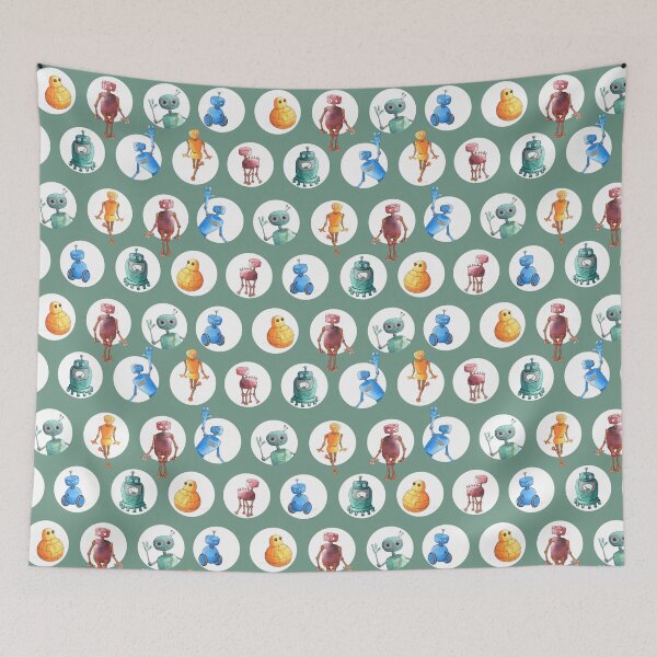 Item preview, Polka bots seafoam green designed and sold by Peculiaris.