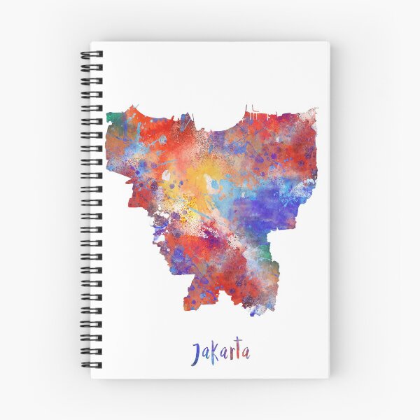 Item preview, Jakarta map, Jakarta, Jakarta print, watercolor Jakarta designed and sold by Rosaliartbook.