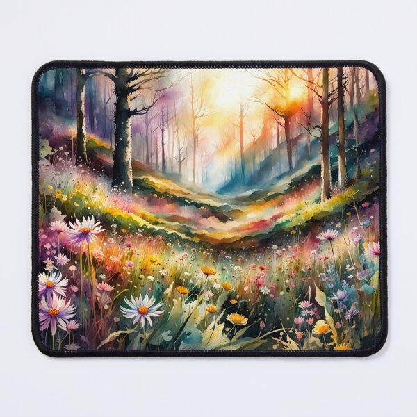 Item preview, Watercolor wildflower field designed and sold by RiverAquarius.