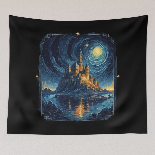 Item preview,  Mystical castle at night designed and sold by LuckyFamily.