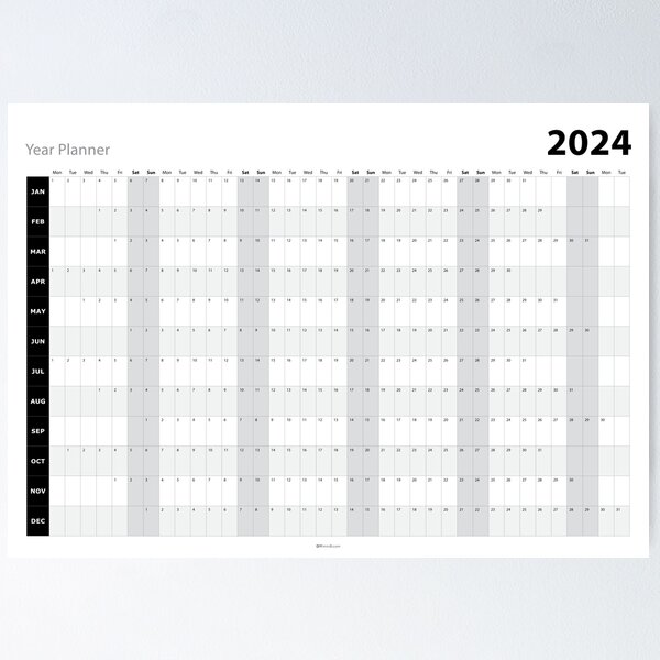 Calendrier Du Planificateur Pour L'année 2024 Organisateur De Mur