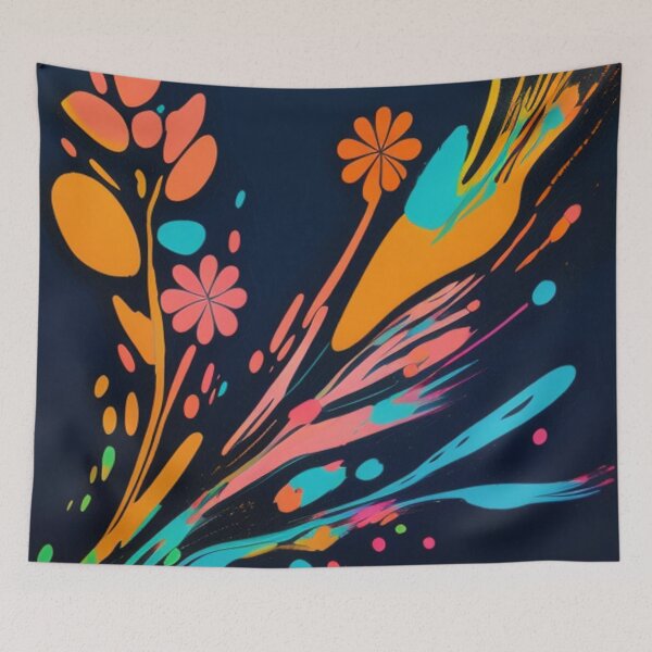 Item preview, Paint splattered floral  designed and sold by Roxburylane.