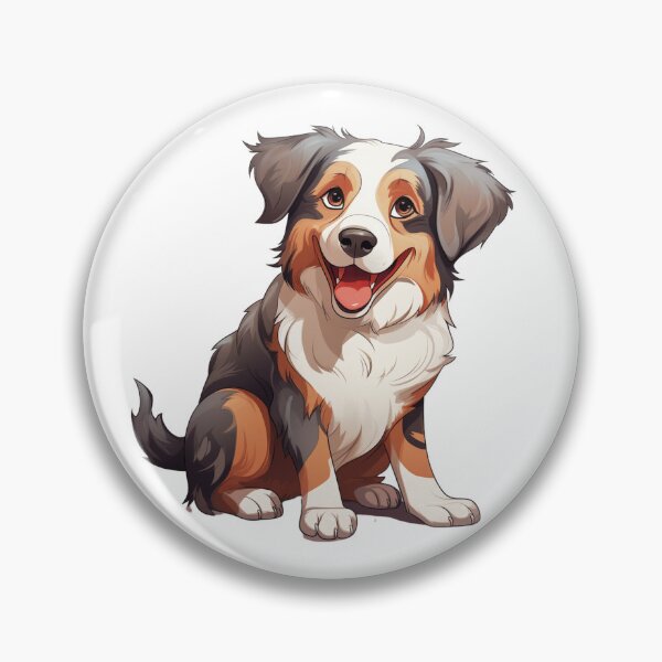 Item preview, Cute Australian Shepherd Dog - Playful Cartoon Illustration designed and sold by SipandStan.